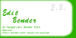 edit bender business card